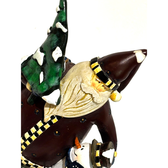 Patriotic Santa Claus & snowman Figurine with flags Resin Folk Art Country cute - Picture 6 of 8